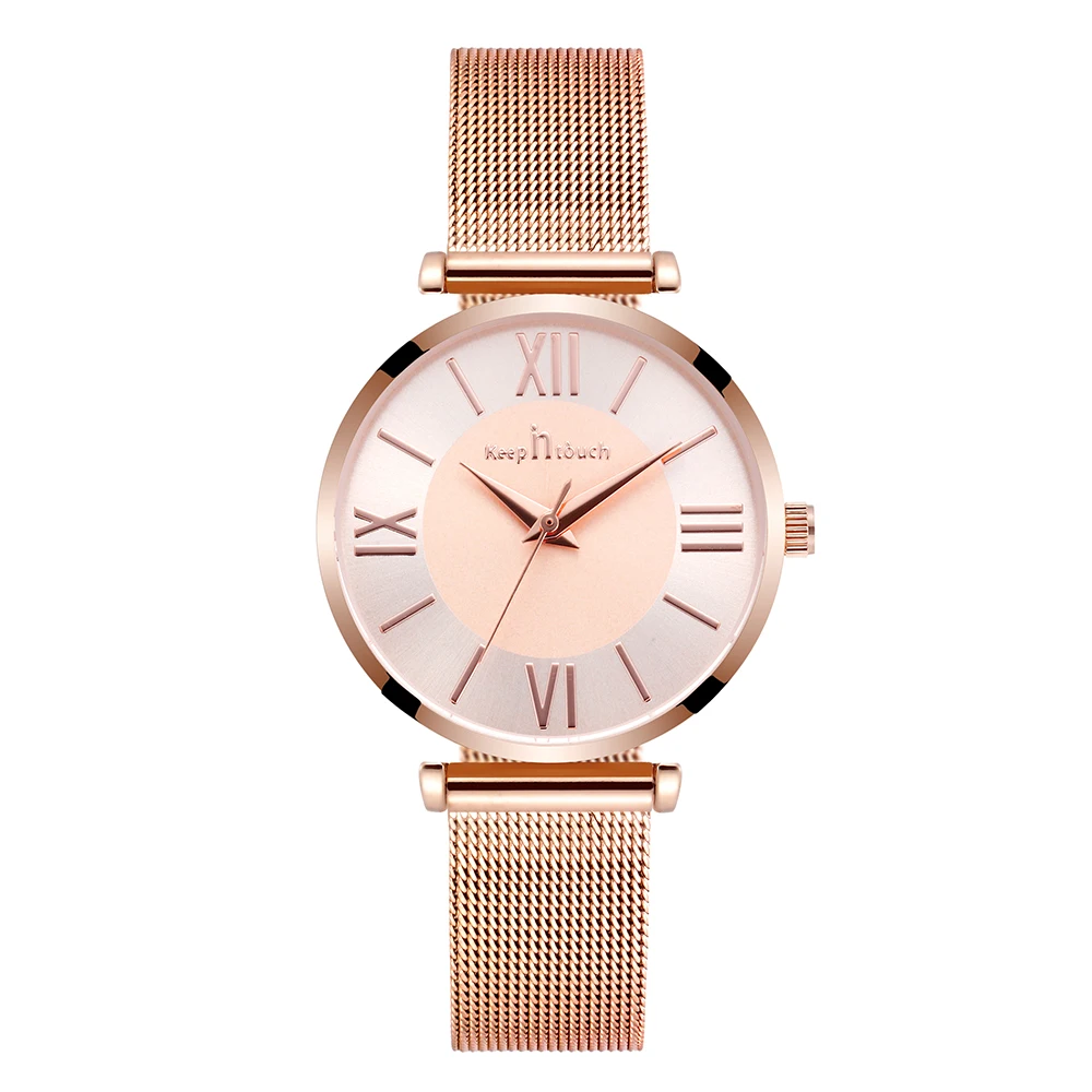 Japan Movt Quartz Stainless Steel Back Water Resistant Lady Wrist Watch Women