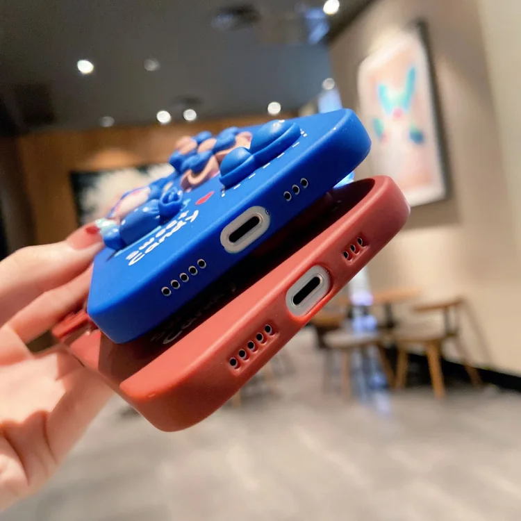 Luxury cute cartoon anime bear design 3D cell phone case cover for iphone 6 7 8 plus x xr xsmax 11 12 13 pro max