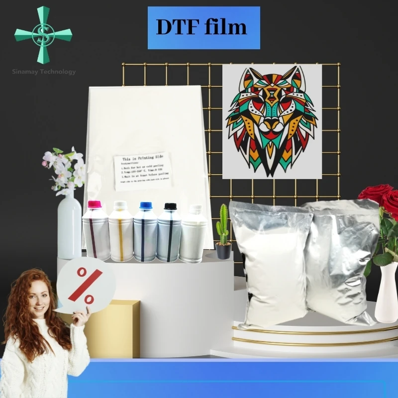 SINAMAY ПЭТ пленка dtf 60 см DTF рулон печати тепла винил листы для дизайна