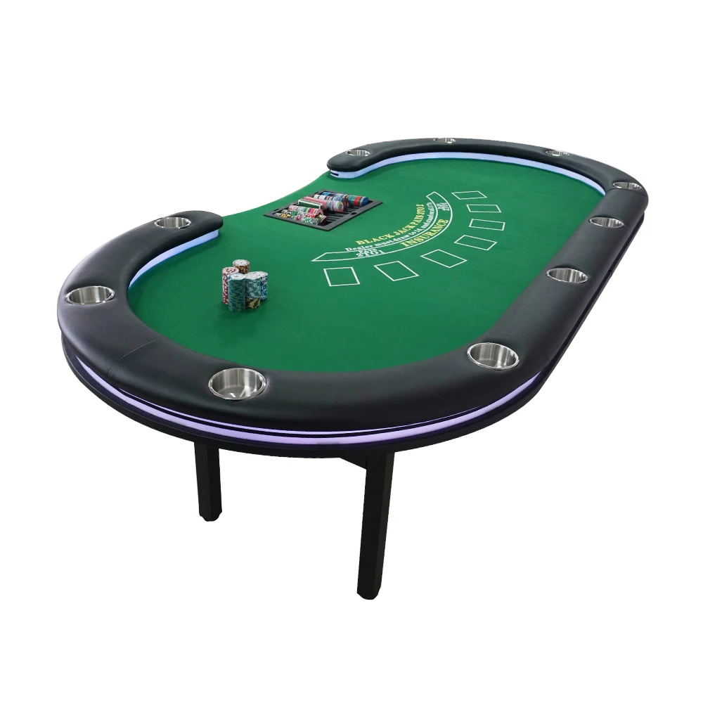 Professional custom solid wood green tablecloth blackjack casino table other poker board game gambling table