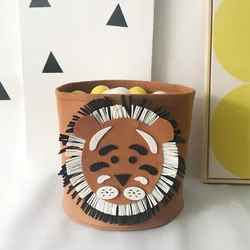 Custom Lion Elephant the Felt Storage Basket Organizer for kids toys