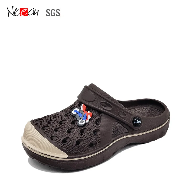 Оптовая продажа, пользовательская этикетка, садовая обувь для мальчиков, классные мотоциклетные сабо EVA