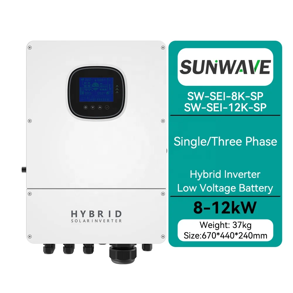 Professional 12Kva 10KW 8kW Pure Sine Wave MPPT IP65 Must Hybrid Inverter With LED Display
