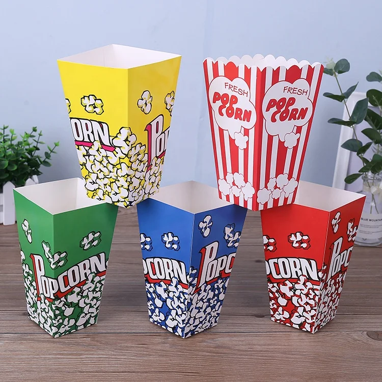 Wholesale custom printed disposable paper popcorn cup tub Hot sale take away food box packaging box for fried chicken and chips