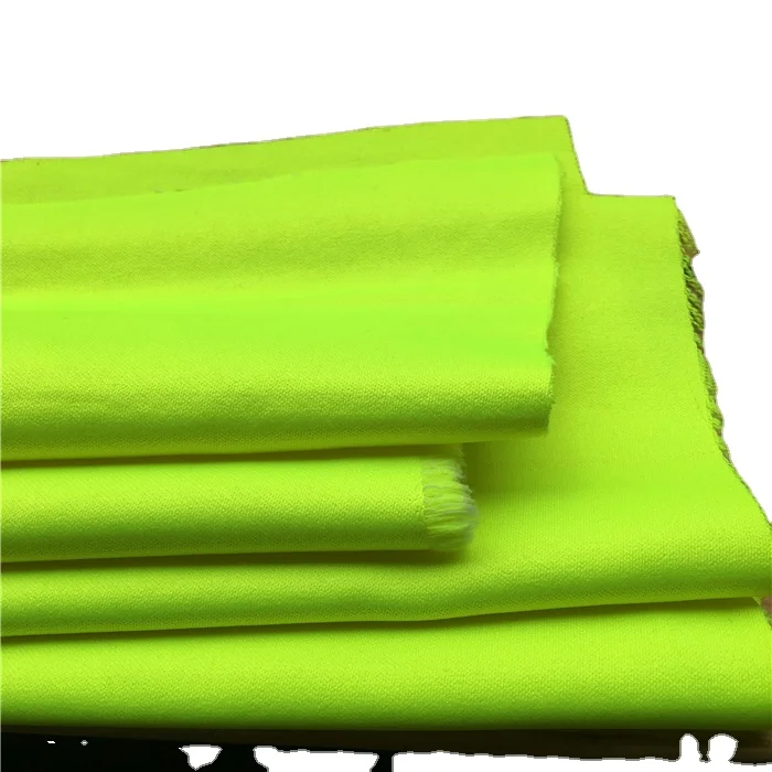 Heavyweight 80% Polyester 20% Cotton Blended Cotton Satin Fluorescent green Sports Vest Outdoor Wear TC Twill Fabric