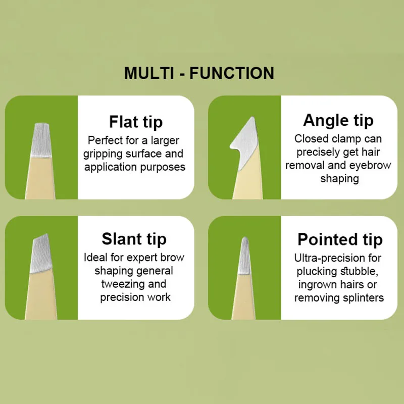 Custom Private Label Eyelash Extension Tweezers Stainless Steel No Gaps Eyebrow Tweezer for Facial Inward Growing Hair Removal