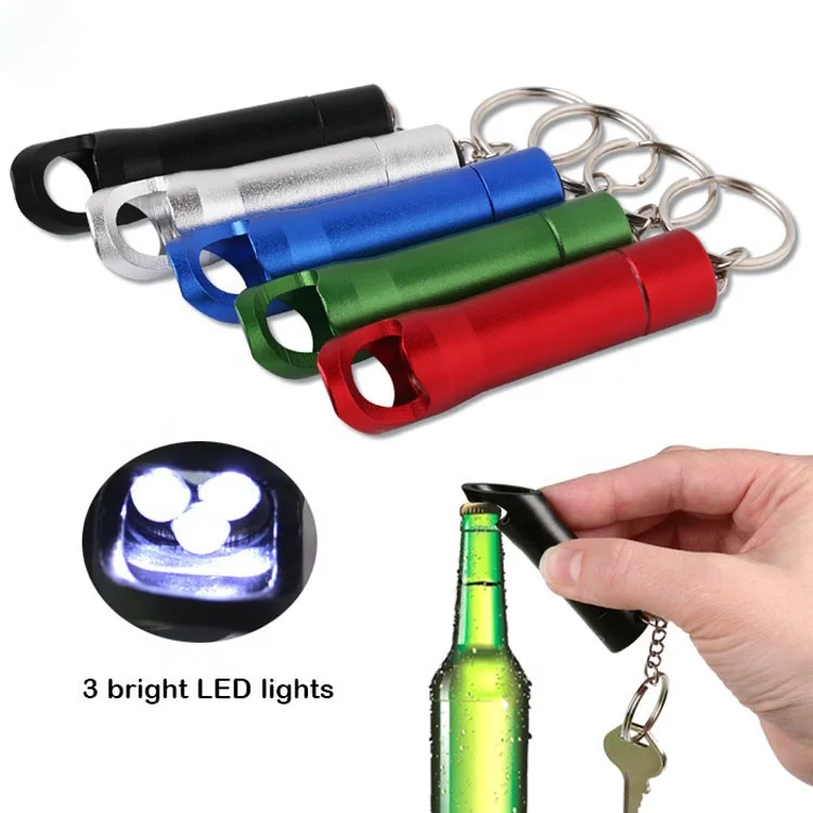 LINLI Mini 3 Light Aluminum LED Opener Keychain Metal Keyring Opener Customized Logo Laser Engraving Flashlight Key Ring