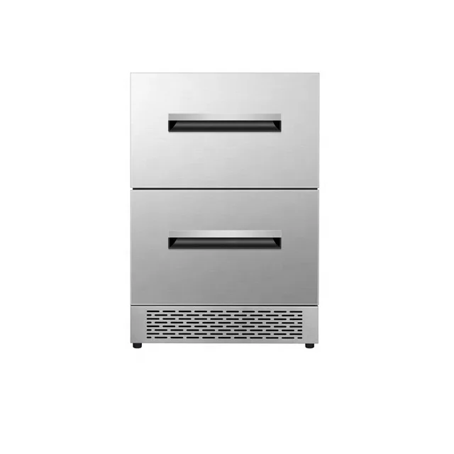 Outdoor Two Drawer Outdoor Rated Refrigerator, Stainless Steel