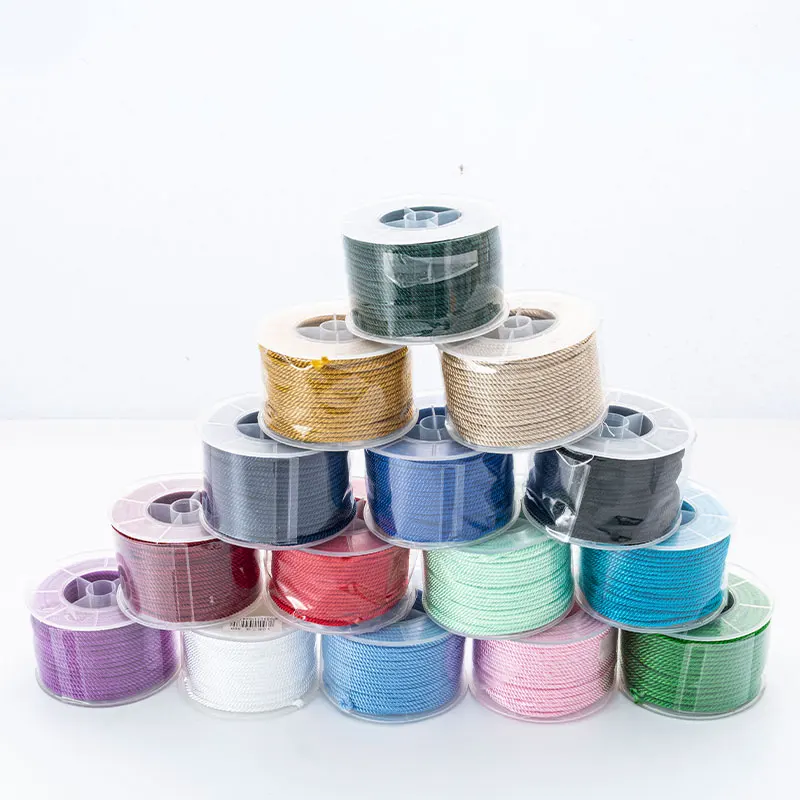 Multicolor Rope 3mm Round Nylon Cord Braided Knotting Silk Decorative Milan Cord For Jewelry making