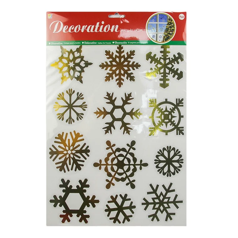 Christmas Static Window Sticker with Colorful Foils for home decoration