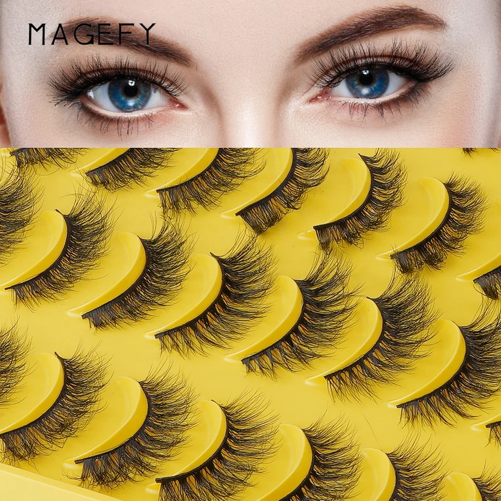 MAGEFY false eyelashes wholesale 20 pairs 4 styles mixed 3d 5d fluffy faux mink full strip lashes
