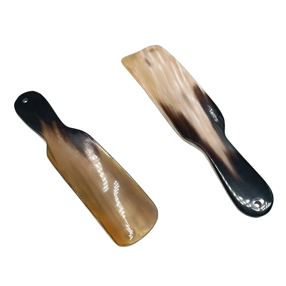 Strong shoe wearer short natural cattle horn spoon shoehorn portable shoe pump lazy old people polishing shoe horn CH02SH