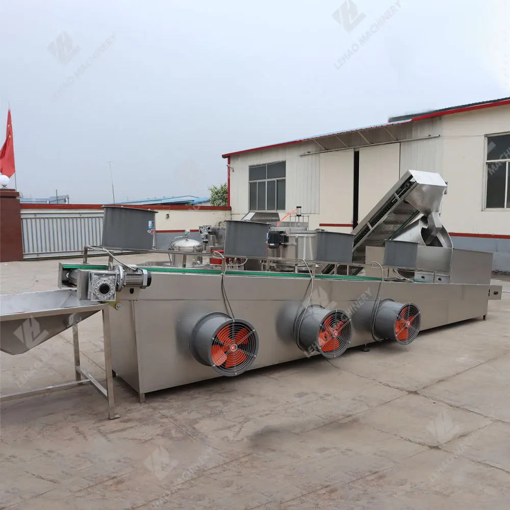 Large capacity broad beans peanut deep frying production line nut corn cashew nut fryer machine