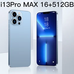 i13 pro max Mobile Phones 5G Dual SIM 16+512GB 24+48MP Beauty Camera Smartphone 6.7 inch Big Screen Flash Memory Cell Phone