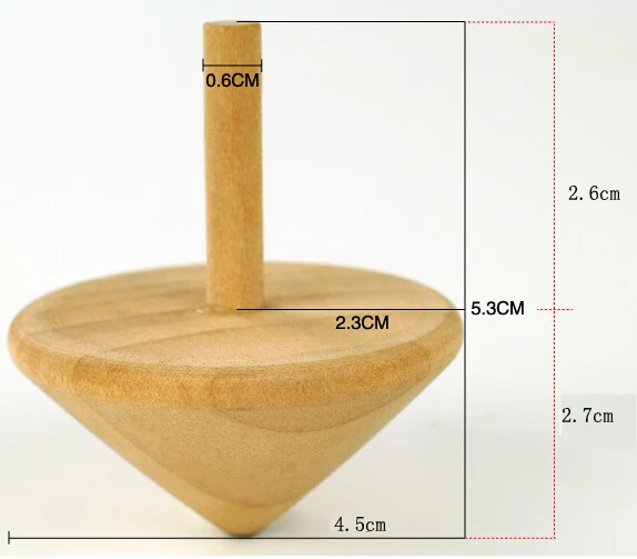 Винтажный Неокрашенный деревянный вращающийся Топ детский игрушечный ручной работы