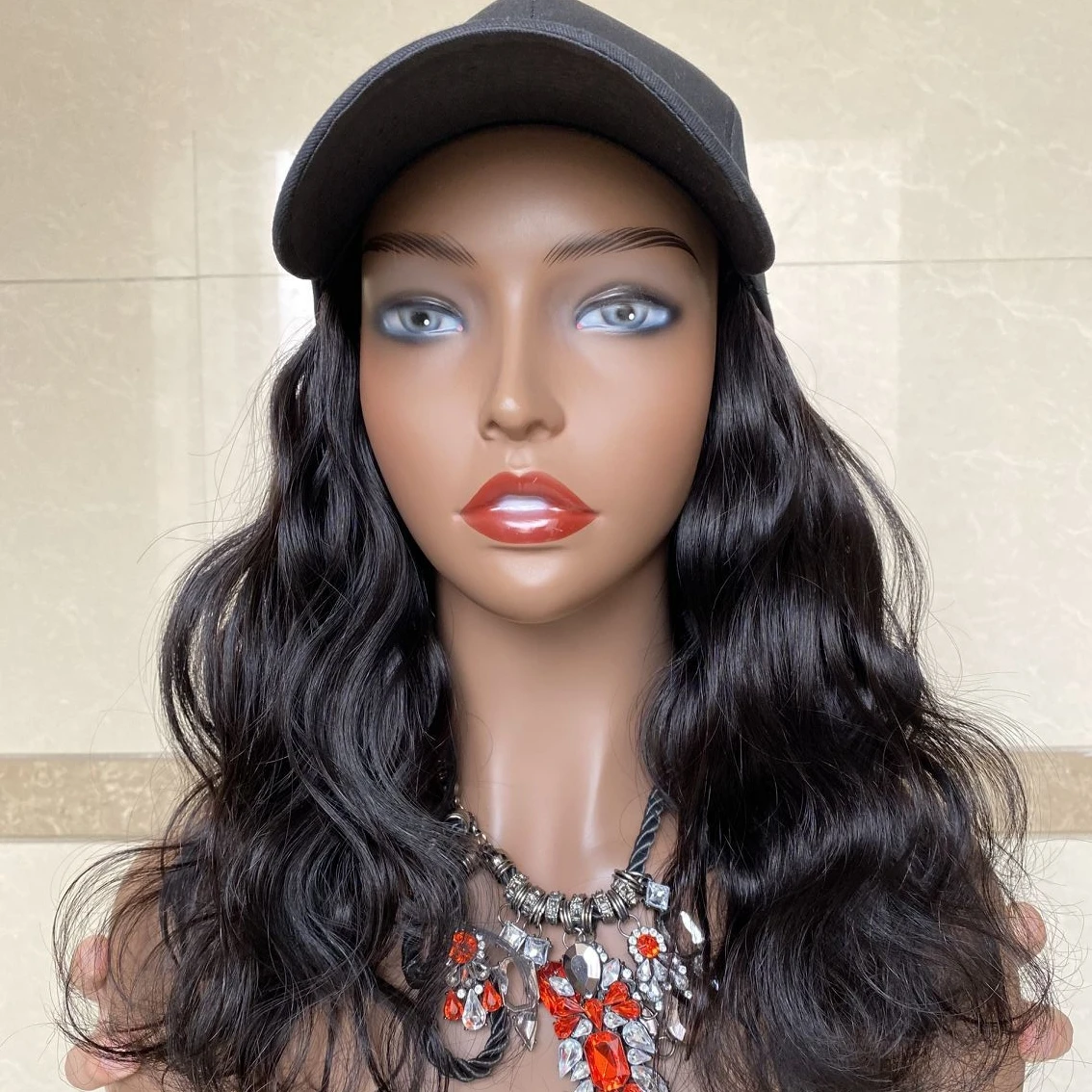Hot Selling Human Virgin Hair Cuticle Aligned Virgin Hair Baseball Hat Fall Wig Unit for wholesale