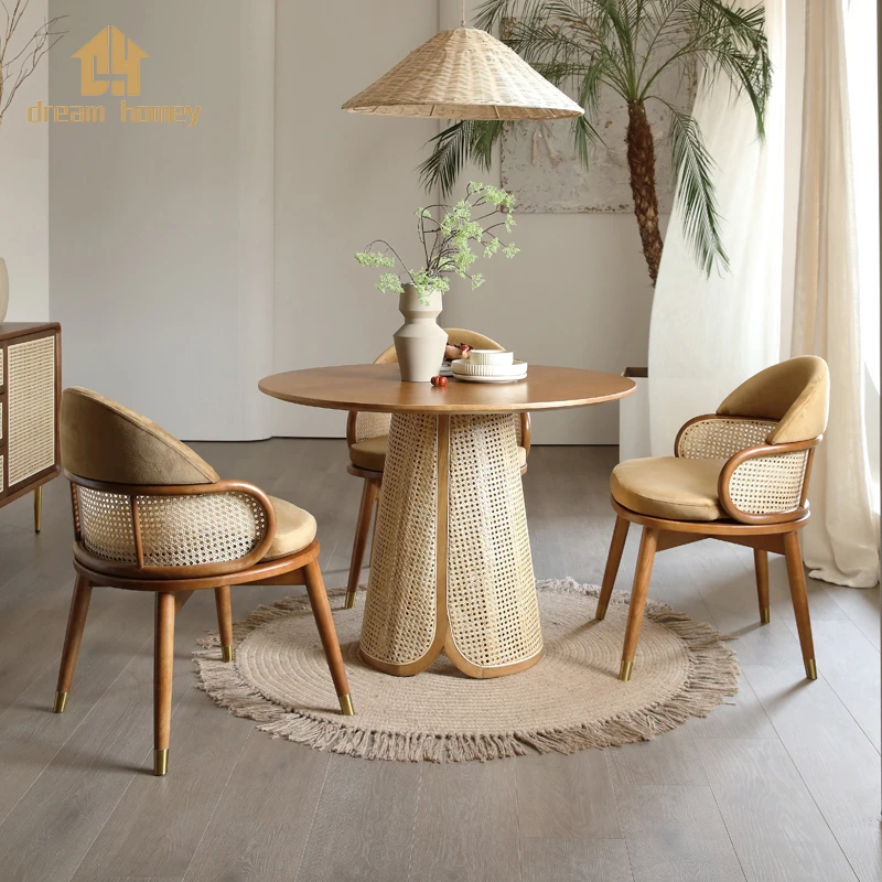 Modern simple rattan woven table and chair combination