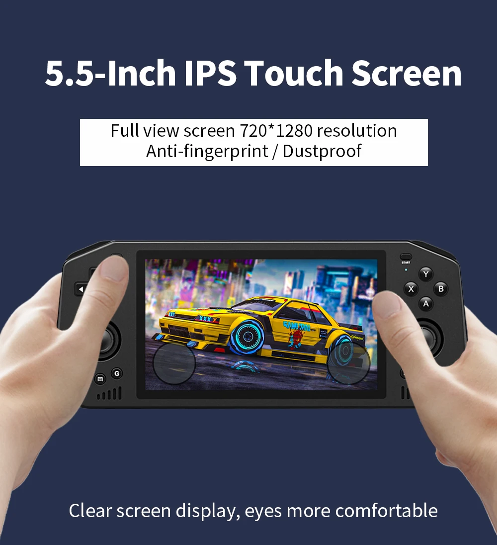 Powkiddy X28 Android 11 Unisoc Tiger T618 5.5 Inch Touch IPS Screen Handheld Retro Game Console Support Google Store Kids Gift