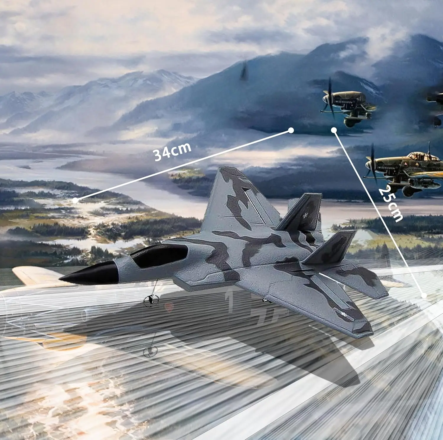 EPT 2.4G 2-Channel Remote Control Small F22 Fighter Rc Jet Plane