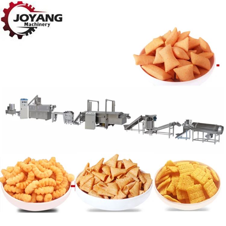 Fried Corn Salad Doritos Tortila Bugles Rice Crust Snacks Fryum Pellets Food Production Line