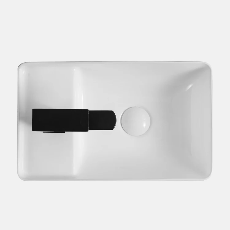 Luxury Modern Style Bathroom Art Basin Sinks Ceramic Rectangular Wall Hung Basin Bathroom Sinks For Hotel