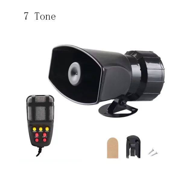 100W 7 Tone motorcycle Car Van Truck Speaker Loud Siren Horn 130db With MIC Loud Horn Siren Firefighter Ambulance siren speaker