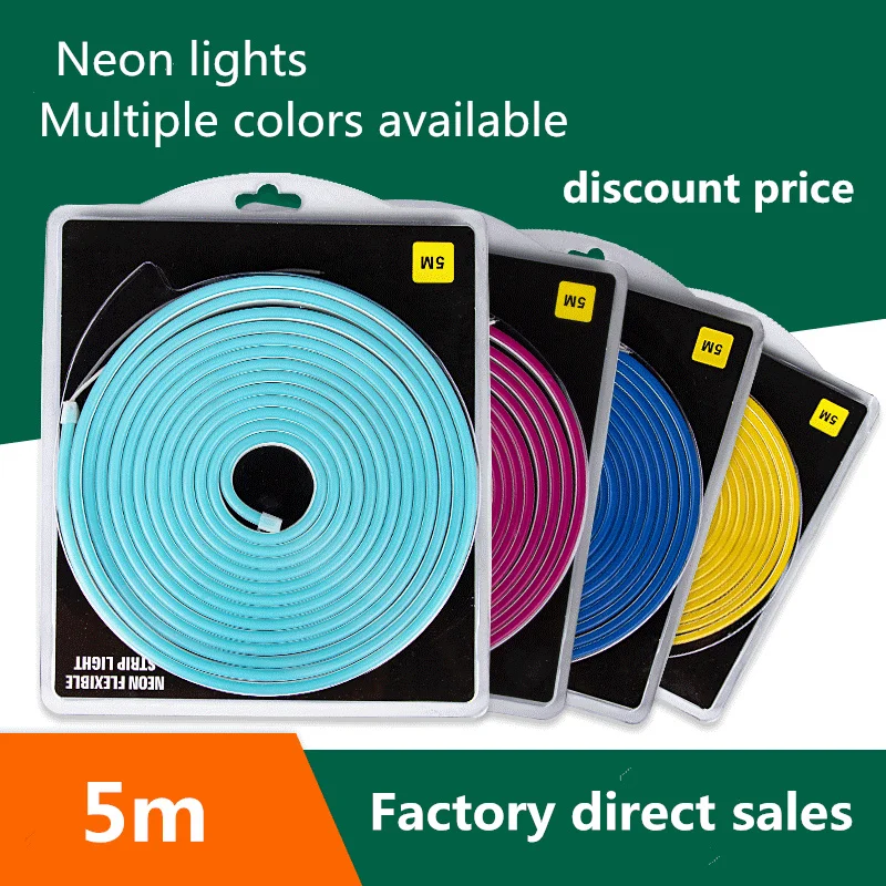IP67 12v 6*12/5*11mm Colorful Blue Green flex strip 5m lights rope decoration sign flexible neon led