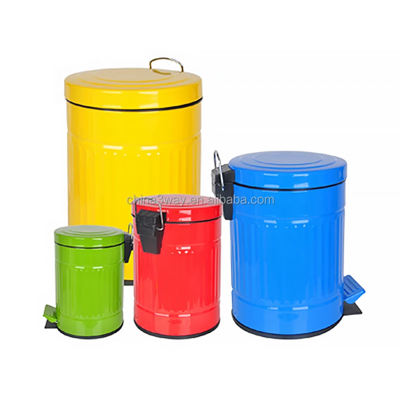 Galvanized Garbage Can Metal Waste Bin Customized Outdoor Trash Bins