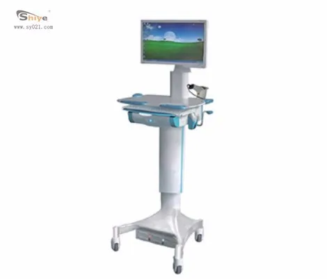 Nursing computer mobile cart nursing adjustable height abs medical cart workstation laptop hospital computer trolley for sales