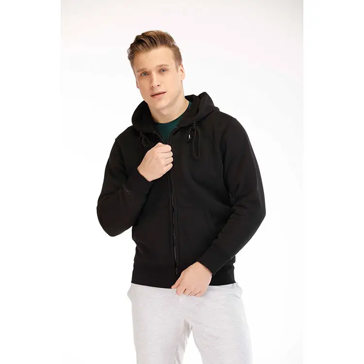 Luckpanther Full Zip up Plain Hoodie Unisex Sports Lounge Wear Jogger Jacket with Drawstring Hood And Thumb Buckle Windbreaker