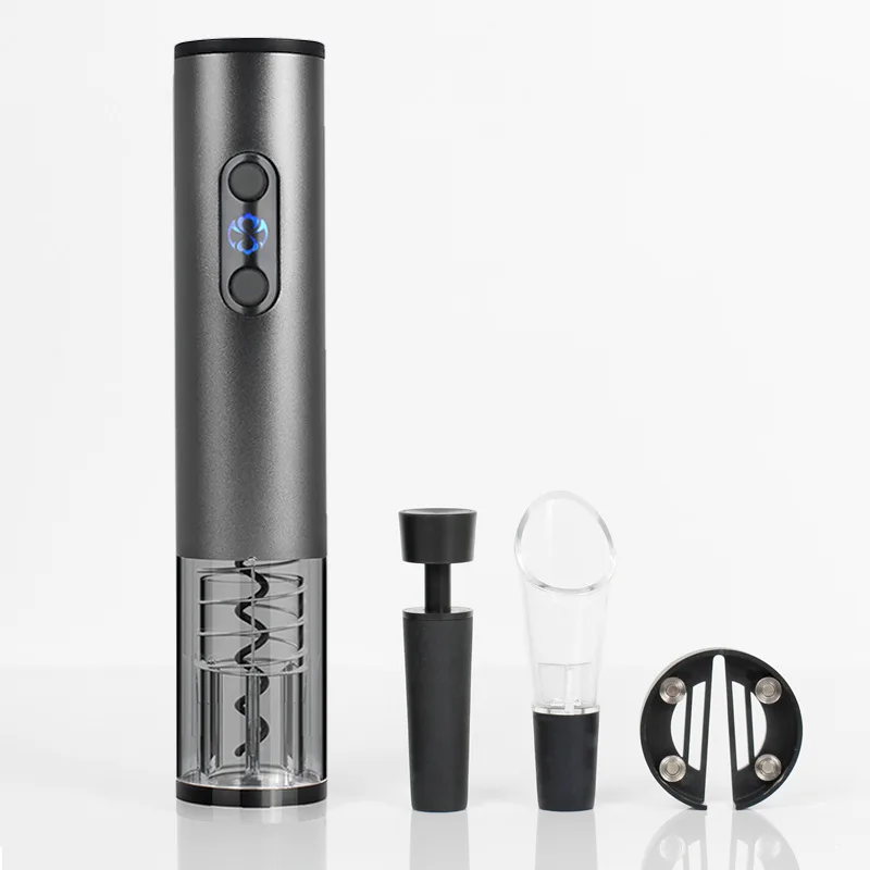 Electric Wine Opener Set Automatic Wine Bottle Opener Portable Corkscrew with Pour & Preserver Vacuum Stopper Foil Cutter