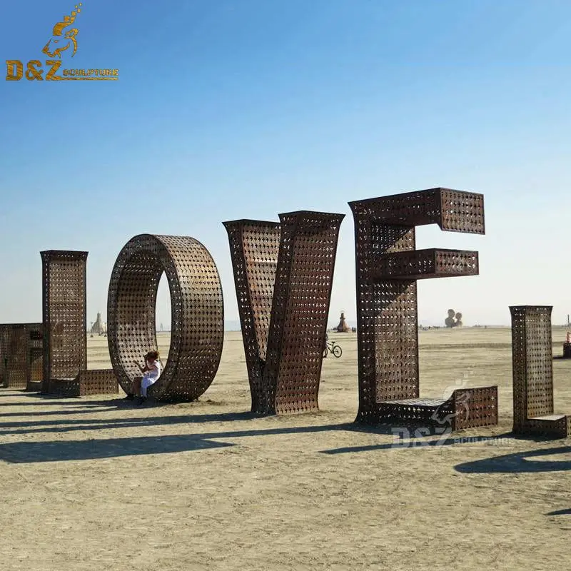 Simple modern stainless steel orange color letters custom make sculpture decor