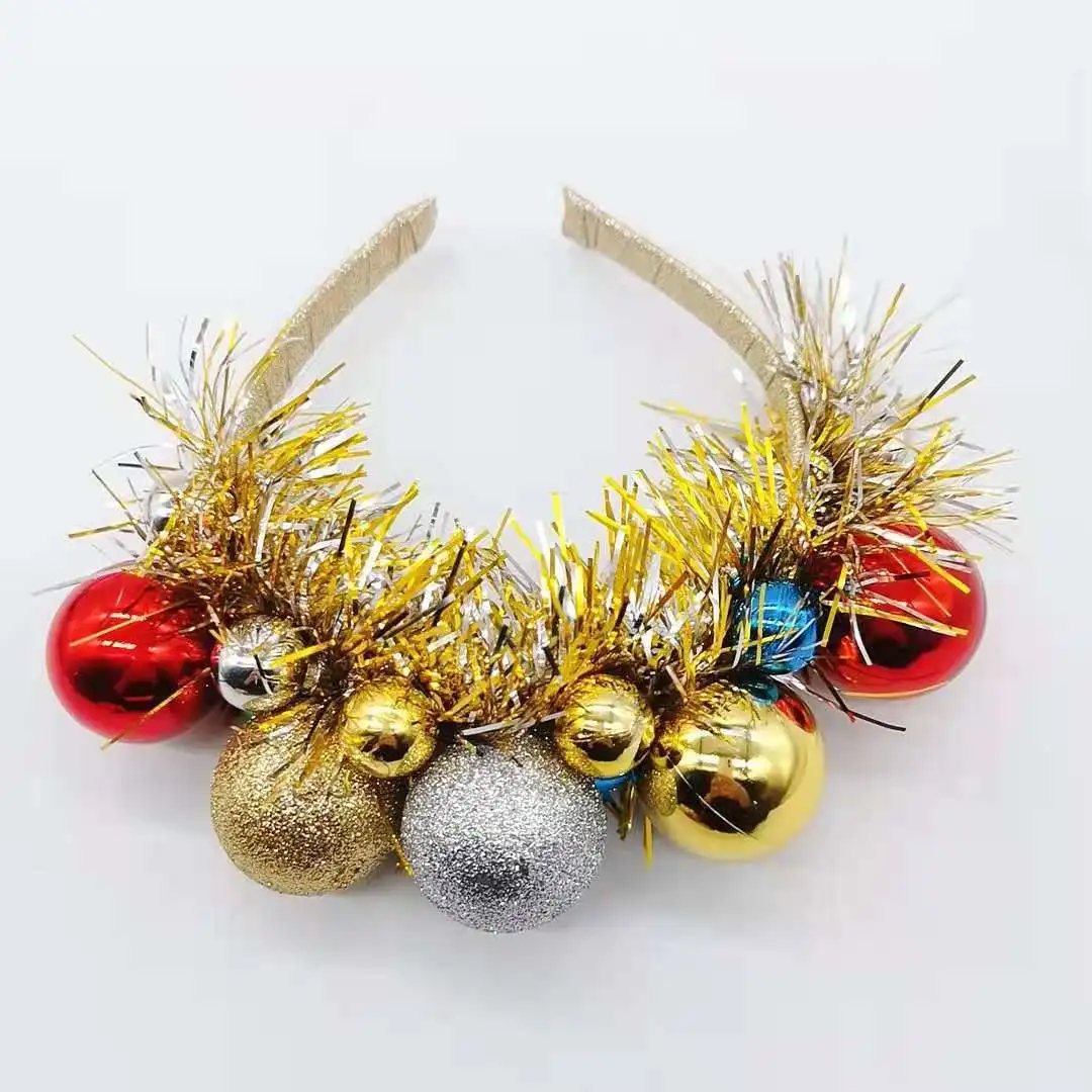 Fashion Sequin Gold Ball Headband Party Gifts Lovely Christmas Hair Band Accessories For Girl