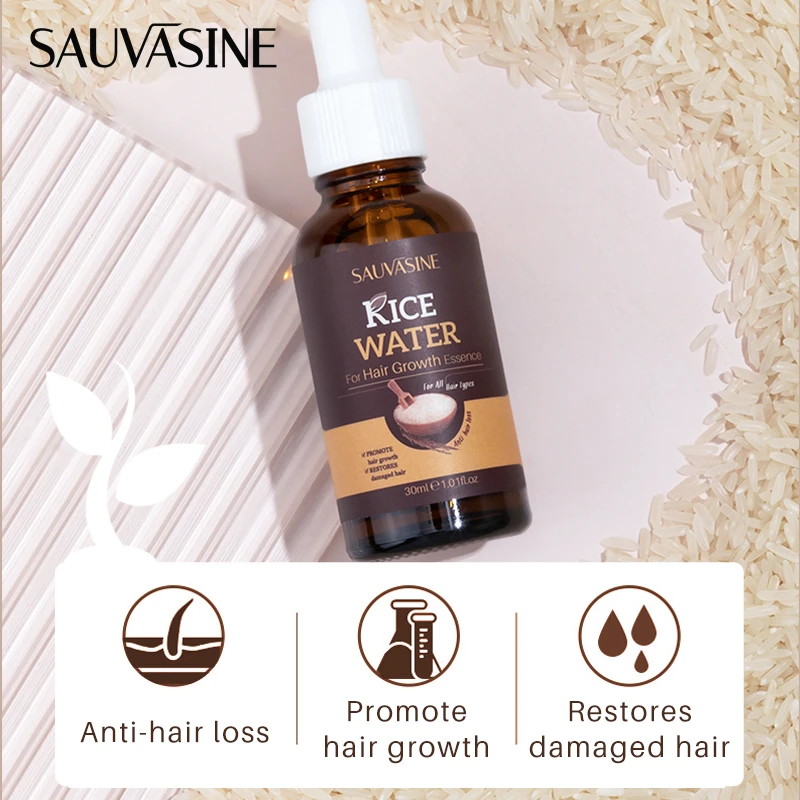 OEM Organic Regrowth Scalp Elixirs Black Rice Powerful Growth Oil Treatment Fast Rice Water Stop Hair Loss hair Growth Serum