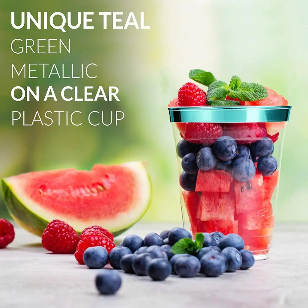 Food Grade 12 ounce Teal Green Plastic Cups