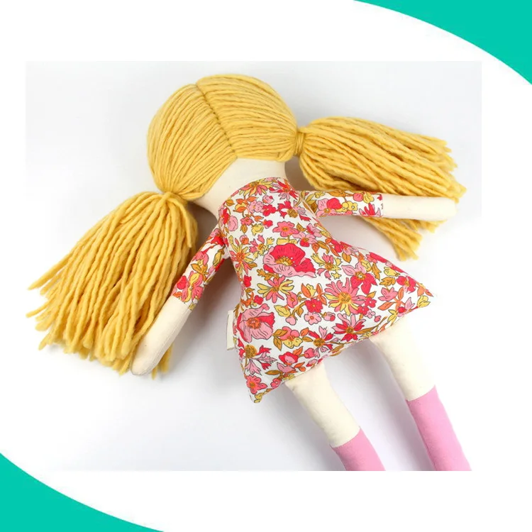 12 Inch Custom Plushie Doll with yarn hair handmade rag doll camille cloth doll