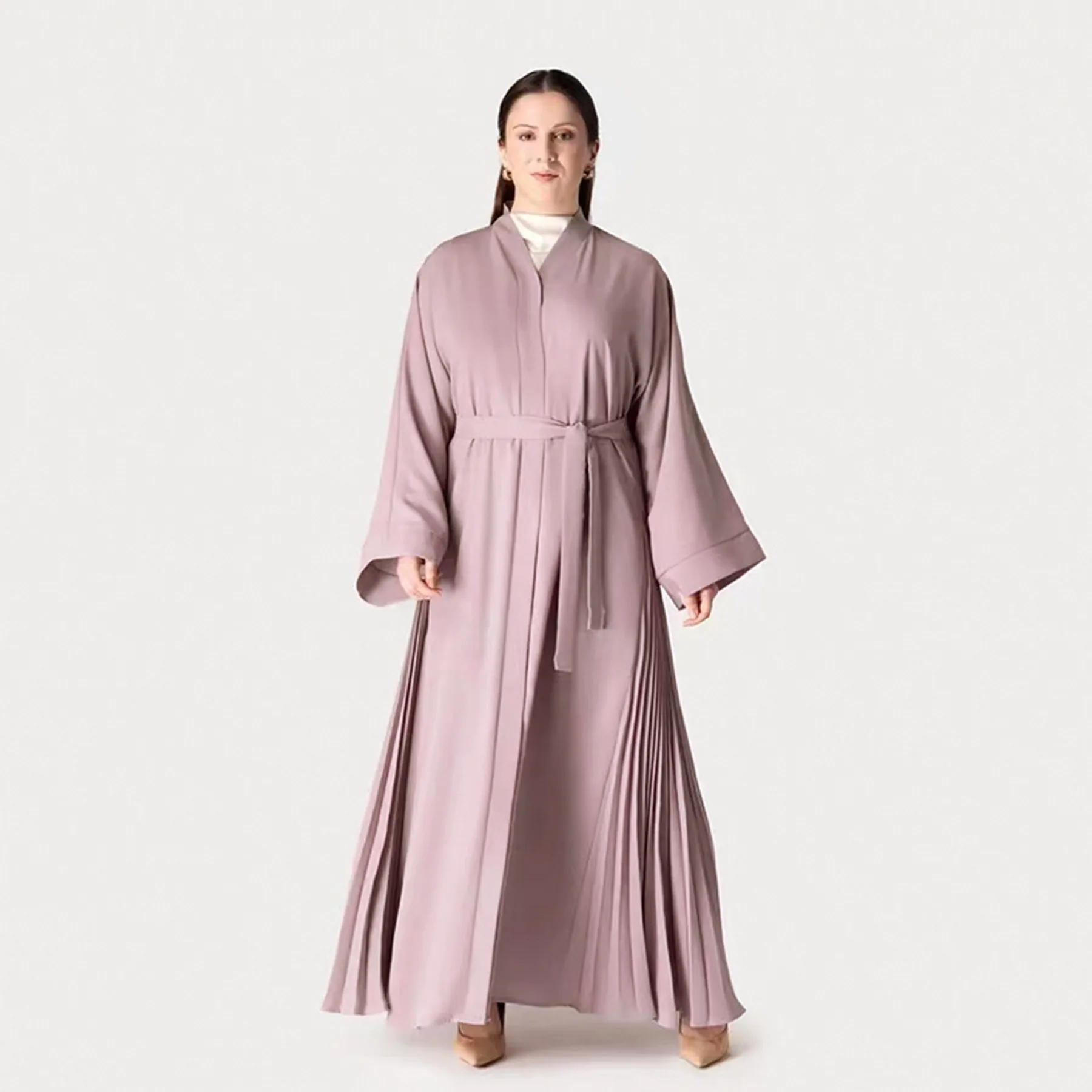 Wholesale Sharut 2025 Islamic Elegant Modest Abaya Kimono Dress for Women Open Collar Long Cardigan for Eid Ramadan Dubai Style