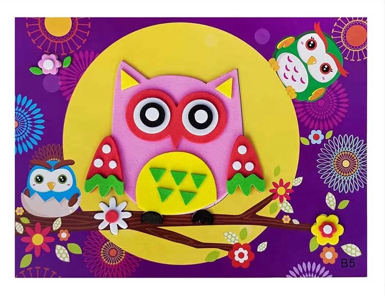 Wholesale Handmade Kids DIY Cartoon Animal 3D EVA Foam Sticker Puzzle Toy