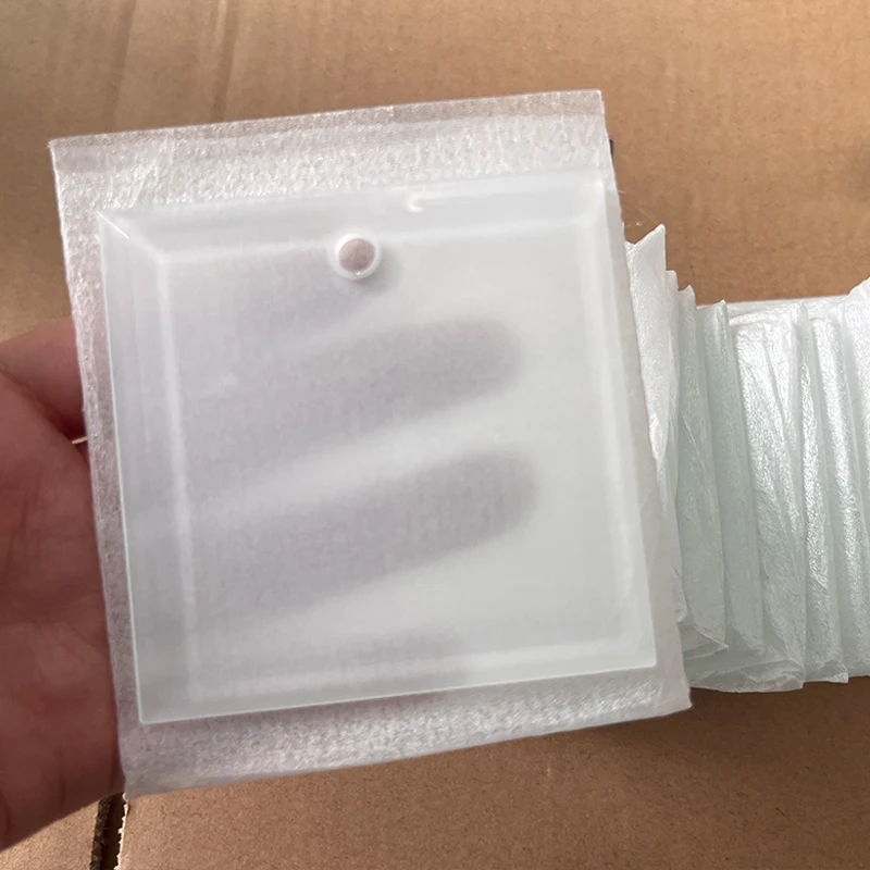 Wholesale High Quality 80mm Sublimation Square Glass Christmas Tree Ornament 8cm Transparent Crystal Blanks Pendant With Ribbon