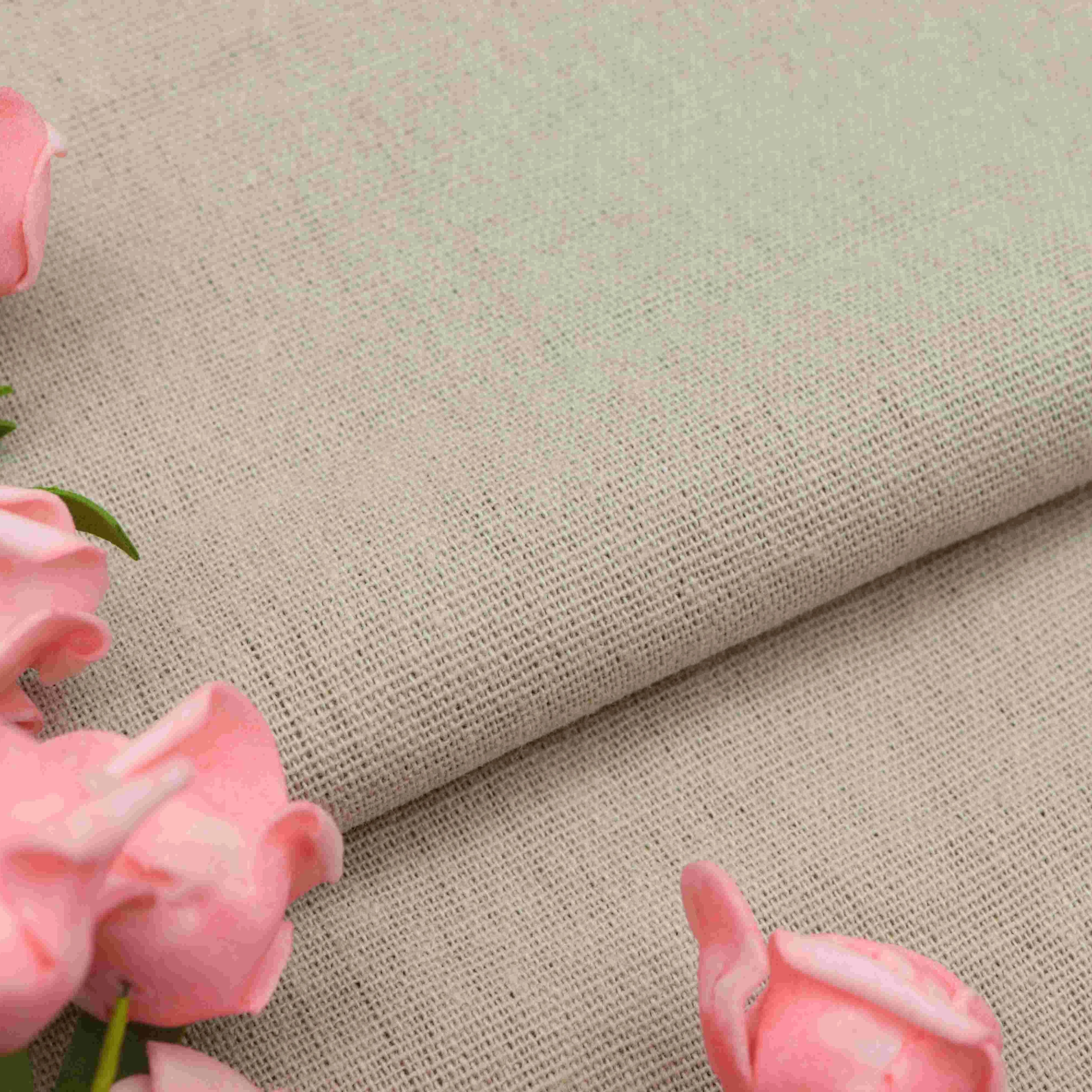 Factory directly high quality woven 10s linen cotton plain polyester cotton fabric for dresses