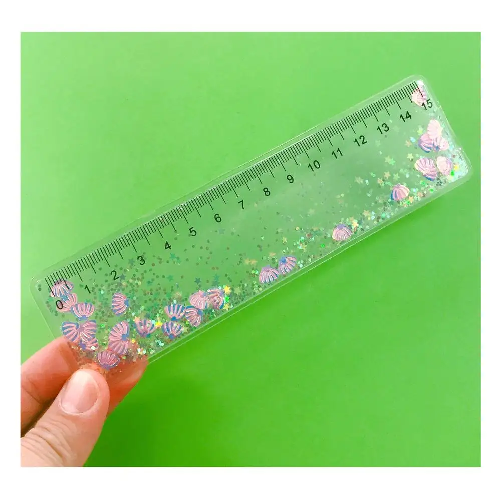 15cm Liquid Filled Pvc Ruler With Glitter Sequin Inside
