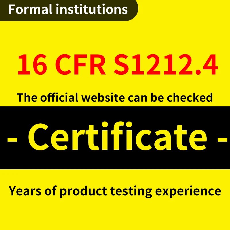 Сертификат требований к тестированию на соответствие одноразовой зажигалки 16 CFR 1210