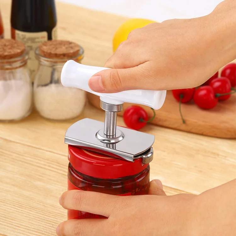 High-quality easy to grip good hands-free hands-free easy to unscrew manual screw seal  adjustable white can opener