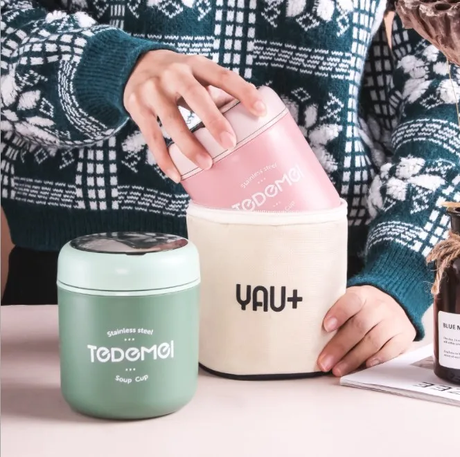2021 hot selling Homio Tedemei Manufacturer colorful 304 stainless steel breakfast soup cup food container