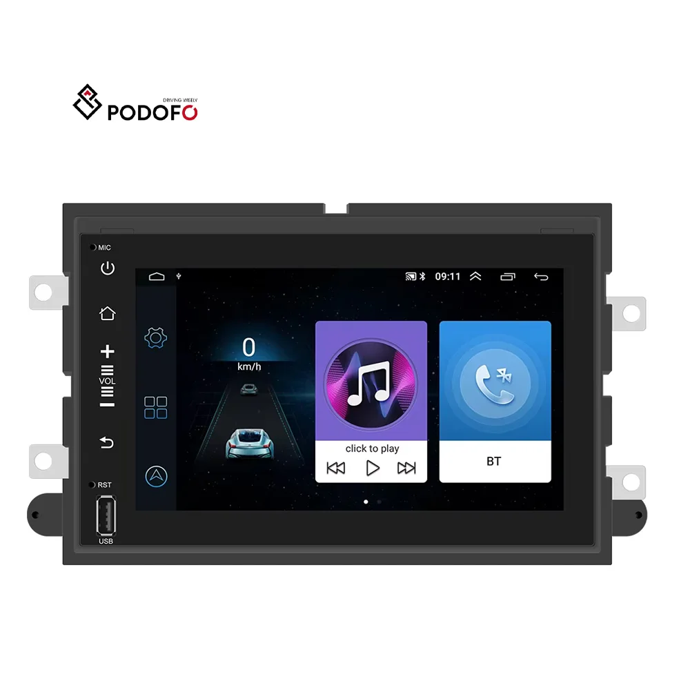 Автомобильный радиоприемник Podofo, Android 7 дюймов, с разделенным экраном, автомобильный GPS, стерео, BT FM RDS для Ford F150 Montego/Milan/Fusion/Focus/Escape