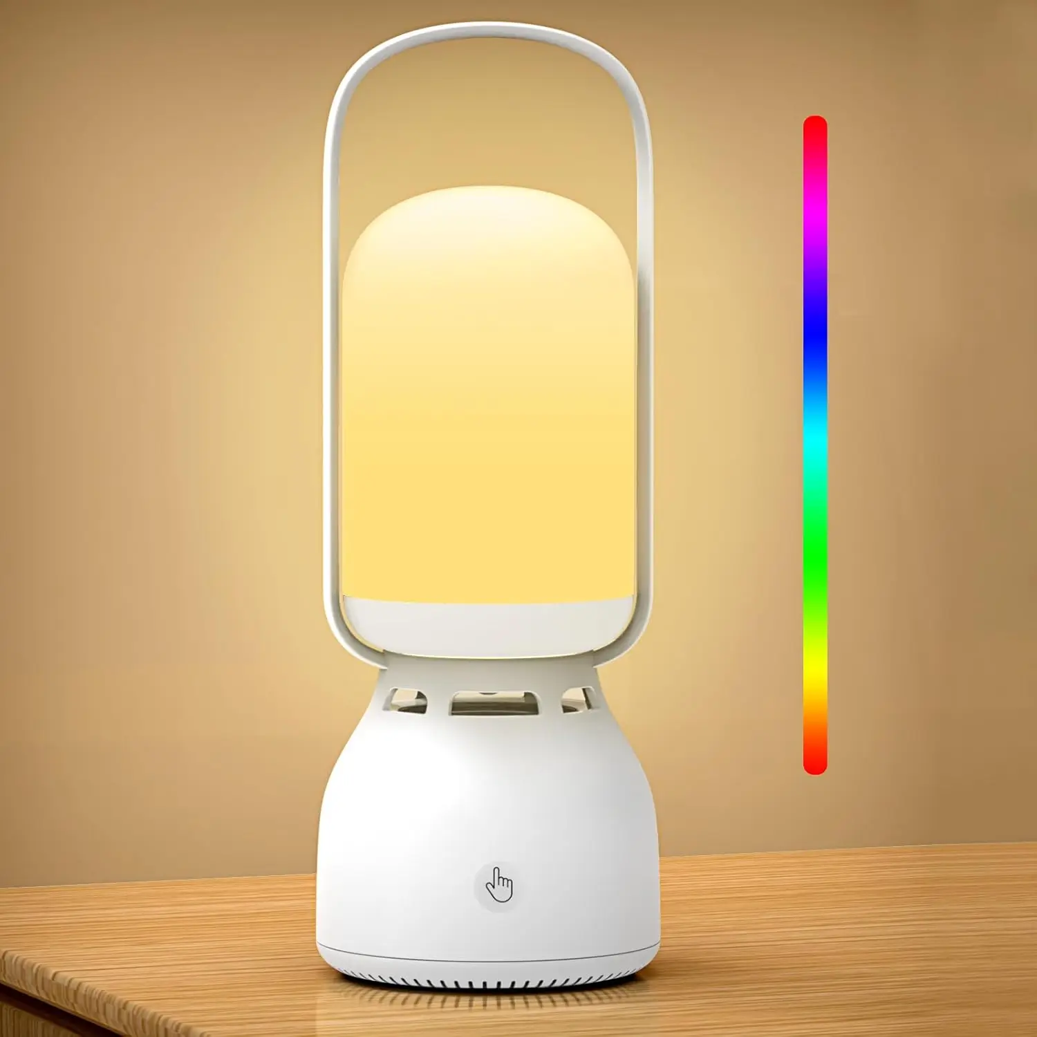 2025 new portable camping lamp touch control rechargeable battery RGB BT Speaker Music Player Bedside lamp table night light