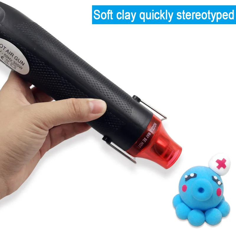Wholesale diy polymer clay shaping heat blower tool electric hot air mini gun with stainless steel bracket supporting seat