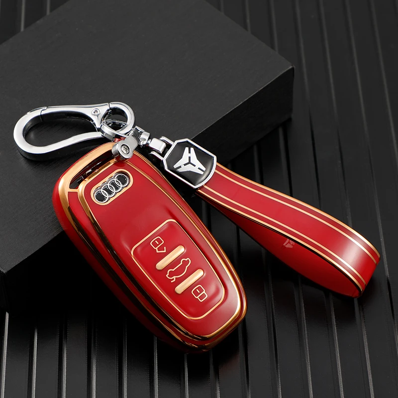 For Audi A3 A4 B7 B8 B5 B9 B6 A1 A5 Q7 Q5 A6 4f C6 C5 C7 C4 TT Q3 S3 A7 A8 C4 8N 8V 8L RS3 Car Remote Key Soft TPU Car Key Case