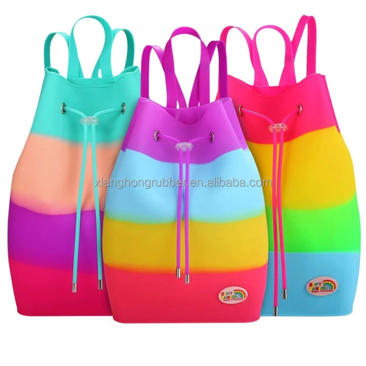 Silicone Waterproof Drawstring Bucket Bag Soft Scented Kids String Bags Backpacks