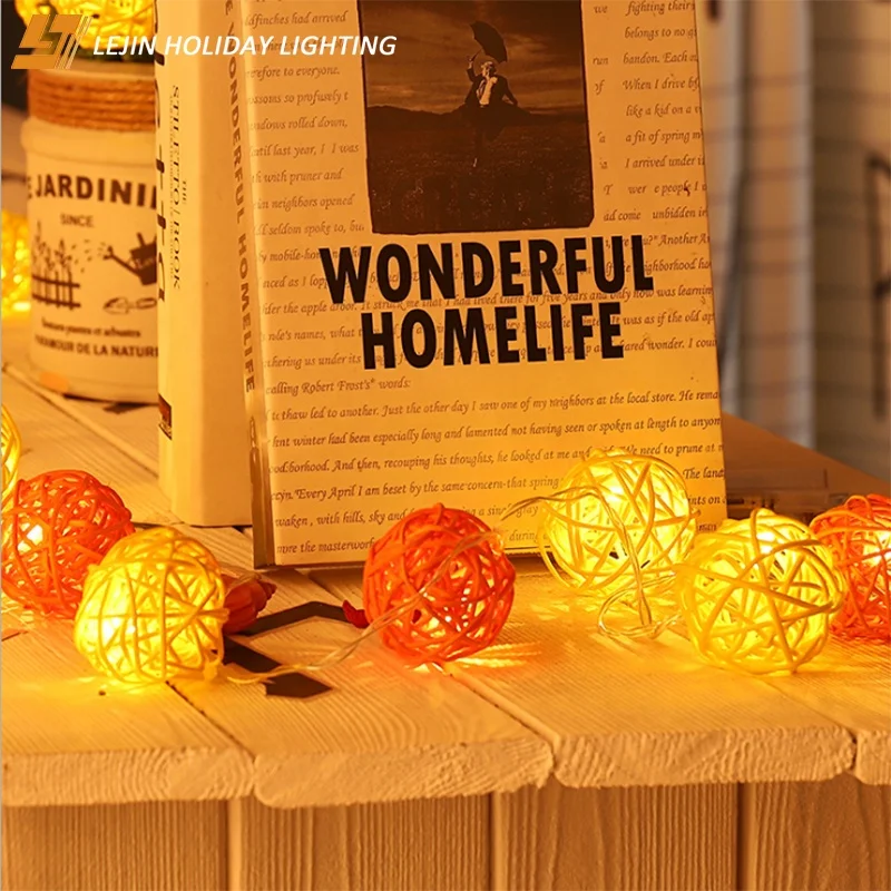 Wedding decoration Rattan Ball LED String Lights